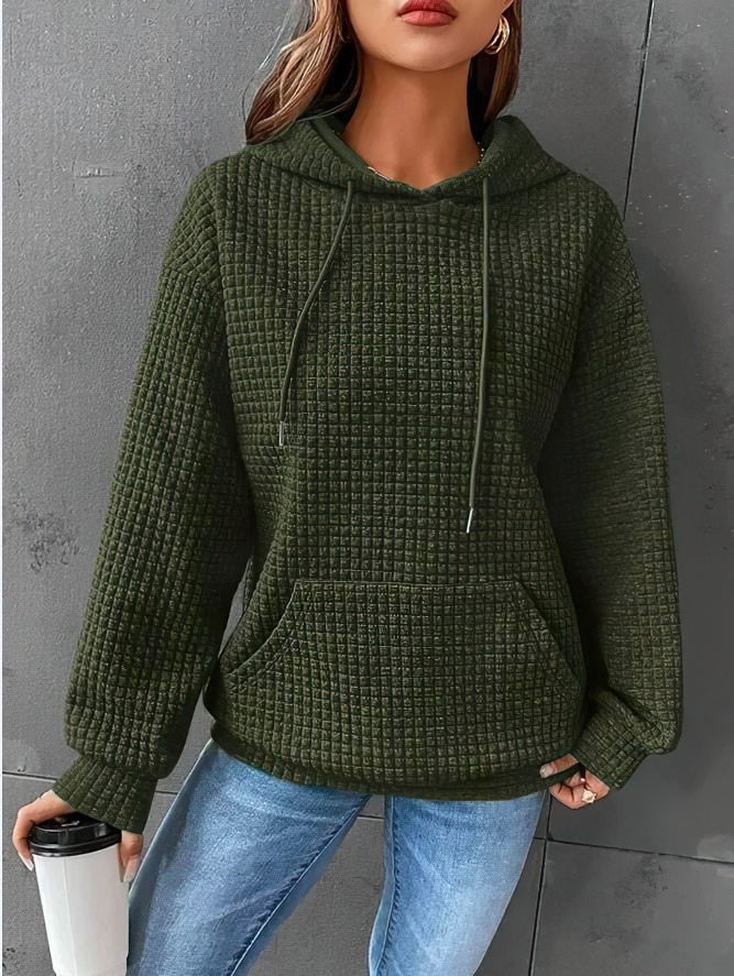 Sweat à capuche chaud pour femmes doublé polaire avec poche kangourou