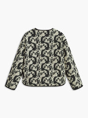 Veste matelassée avec imprimé abstrait et fermeture à boutons-pression