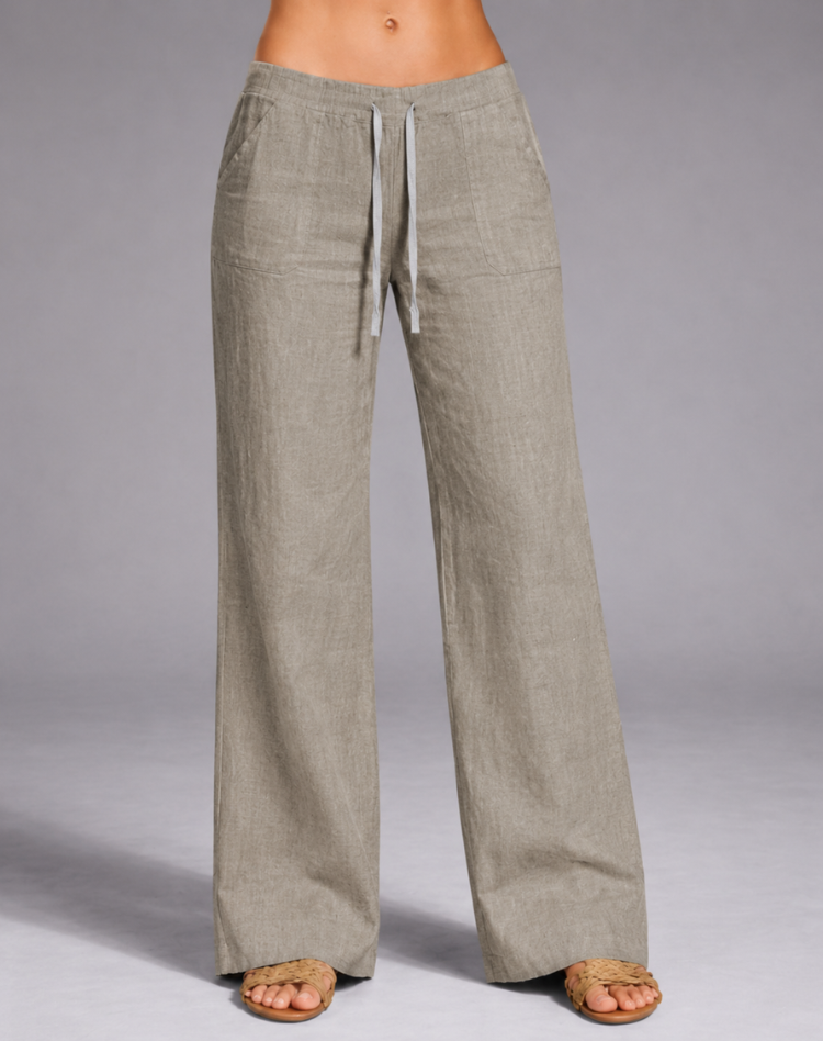 Comfortabele Wijde Broek Met Elastische Taille En Trekkoord Voor Dames