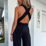 Elegant Halter Jumpsuit with Wide Legs