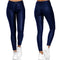 Dames Vrouwelijke Skinny Broek in Leerlook met Stretch en Zakken