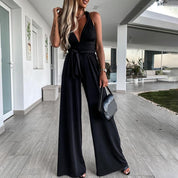 Elegant Halter Jumpsuit with Wide Legs