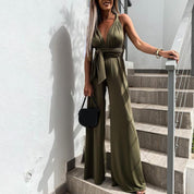 Elegant Halter Jumpsuit with Wide Legs