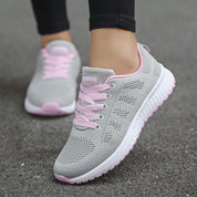 Sportieve Sneakers Met Ademend Mesh En Veters Voor Dames
