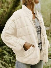Quilted Bomberjack Met Ritssluiting En Steekzakken