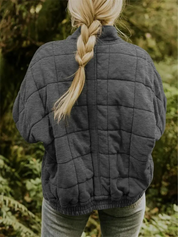 Quilted Bomberjack Met Ritssluiting En Steekzakken