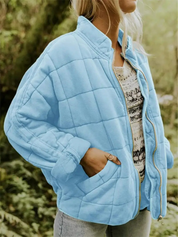 Quilted Bomberjack Met Ritssluiting En Steekzakken