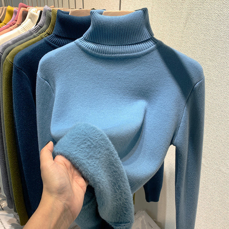 Comfortable Soft Lined Women's Fleece Turtleneck