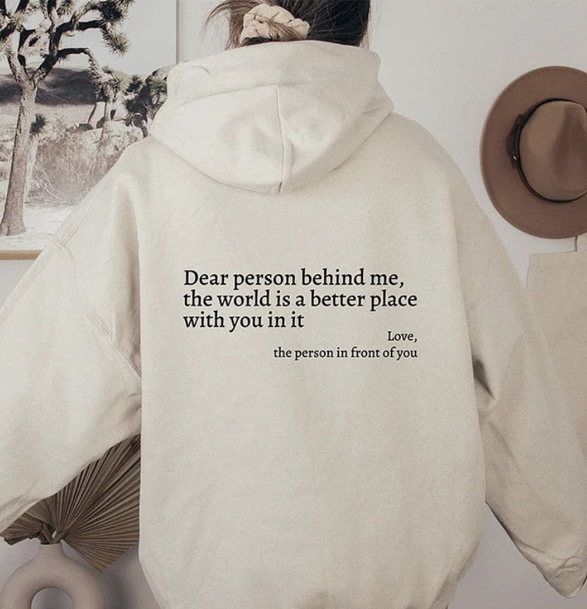 Zachte Warme Oversized Hoodie Dames met Tekstprint op de Rug