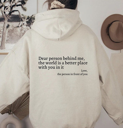 Zachte Warme Oversized Hoodie Dames met Tekstprint op de Rug