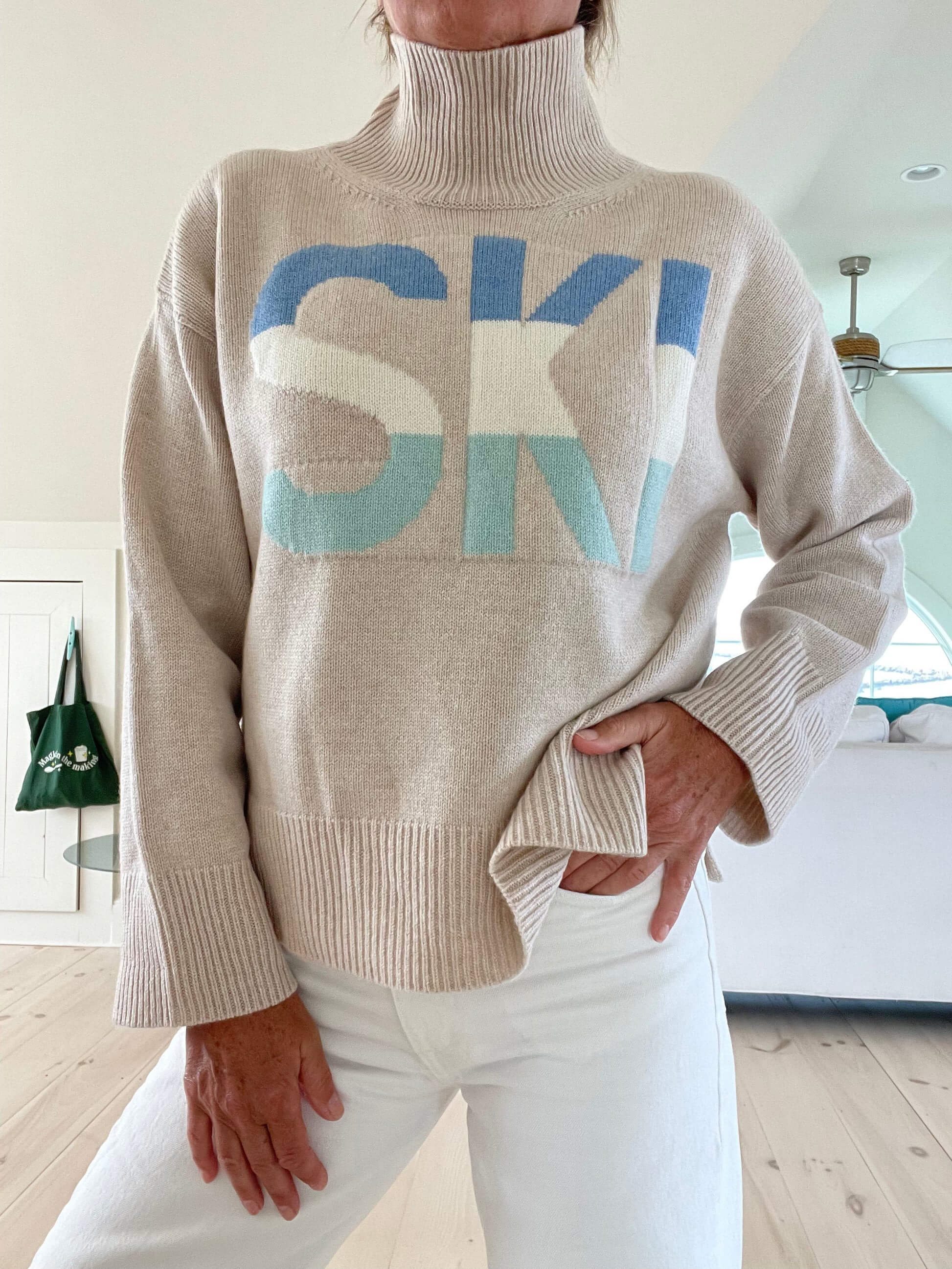 Col roulé de ski d'hiver pour femmes Tricoté Chaud et doux
