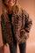 Dames Trendy Bomberjack met Luipaardprint en Elastische Taille