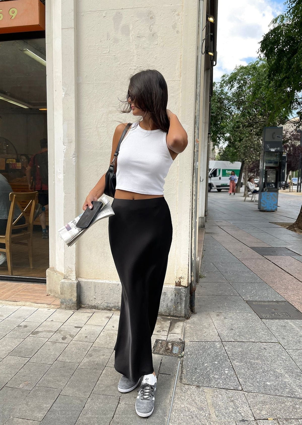Zoë - Elegante lange satijnen maxi rok