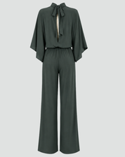 Elegante Wide Leg Jumpsuit Voor Dames Met Cape Mouwen En Tailleband