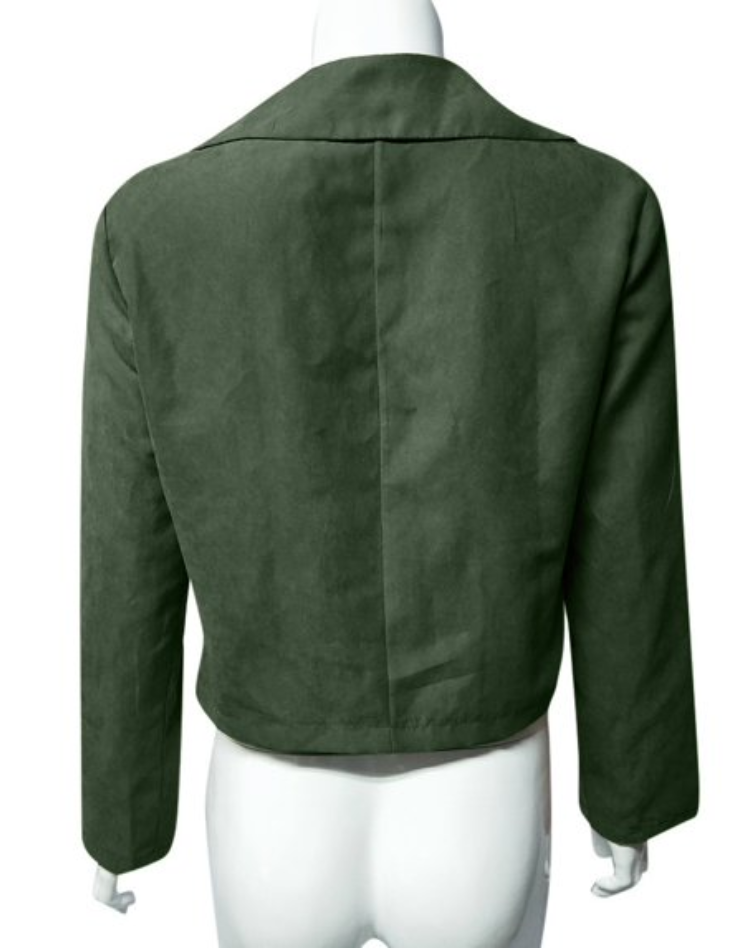 Women's Biker Jacket with Suede Look and Zipper