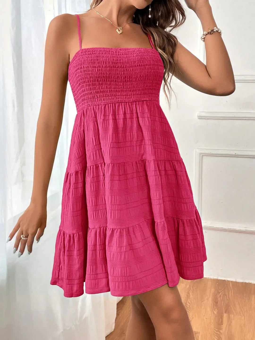 Janette Dress | Summer Pleated Mini Dress