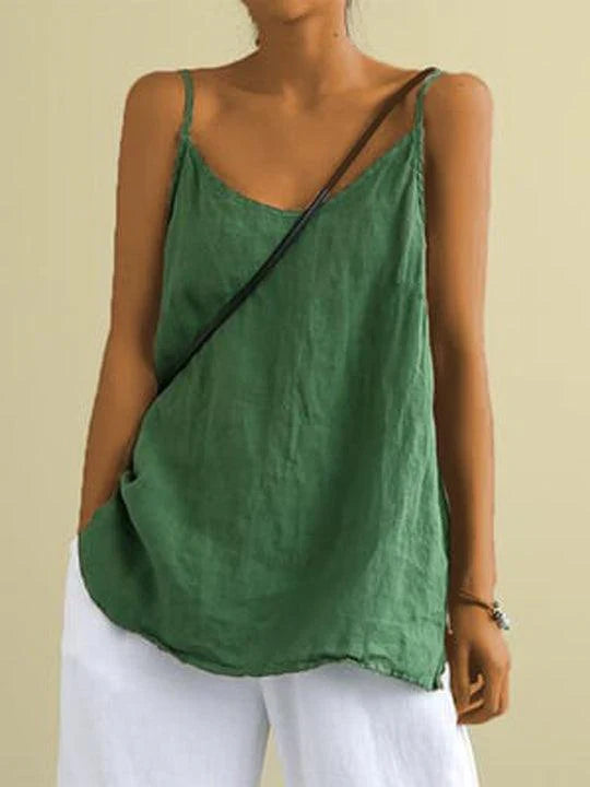 Summer Top with Spaghetti Straps and V-Neck for Women