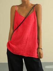Summer Top with Spaghetti Straps and V-Neck for Women