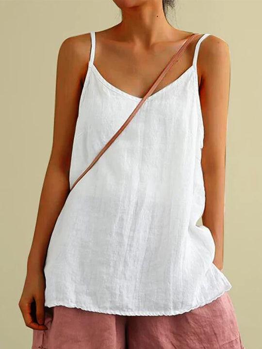 Summer Top with Spaghetti Straps and V-Neck for Women