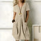 Jayani Dress | Short Sleeves Solid Color Dress with Pockets