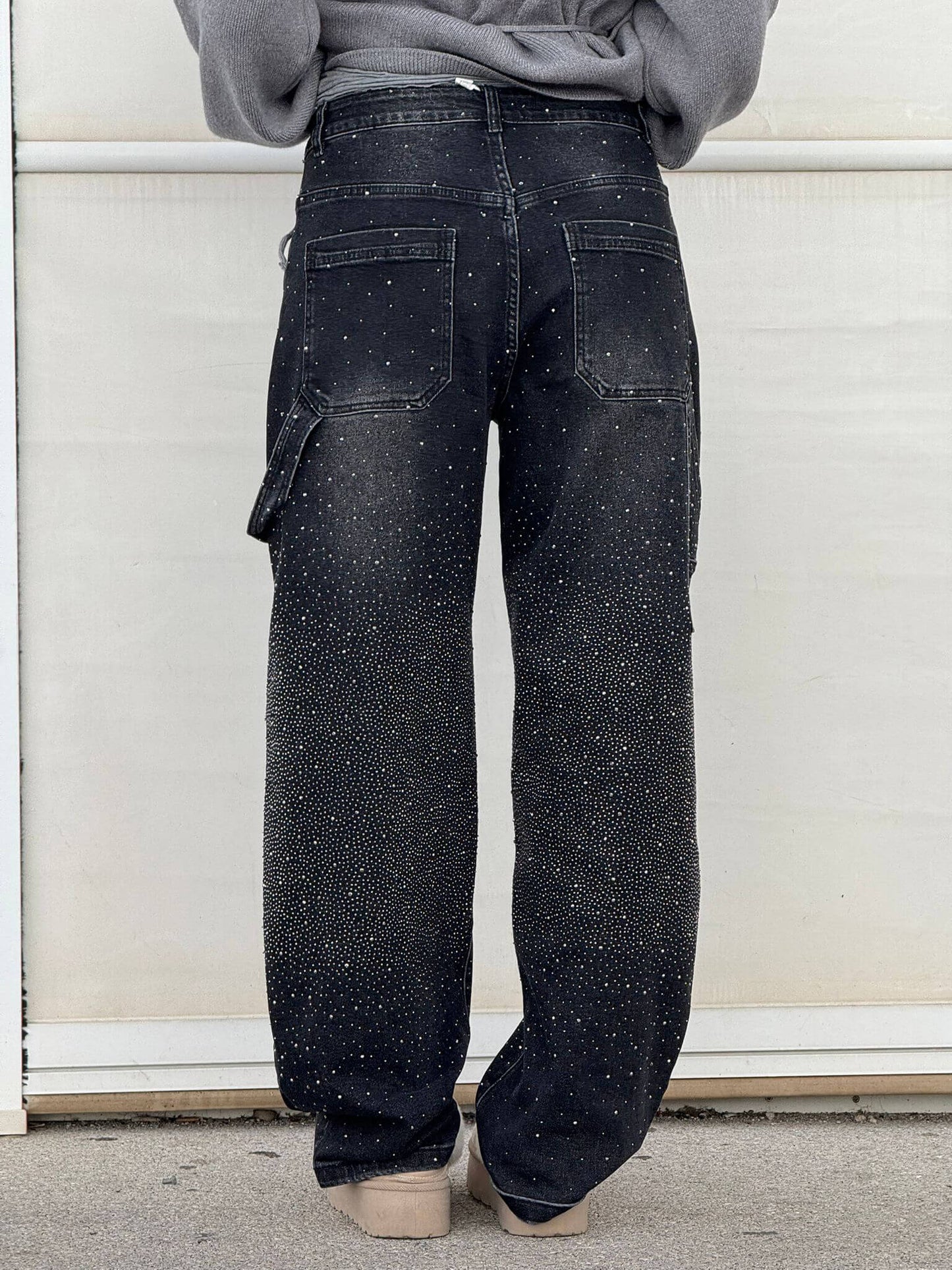 Glitter Baggy Jeans Vrouwen met High Waist