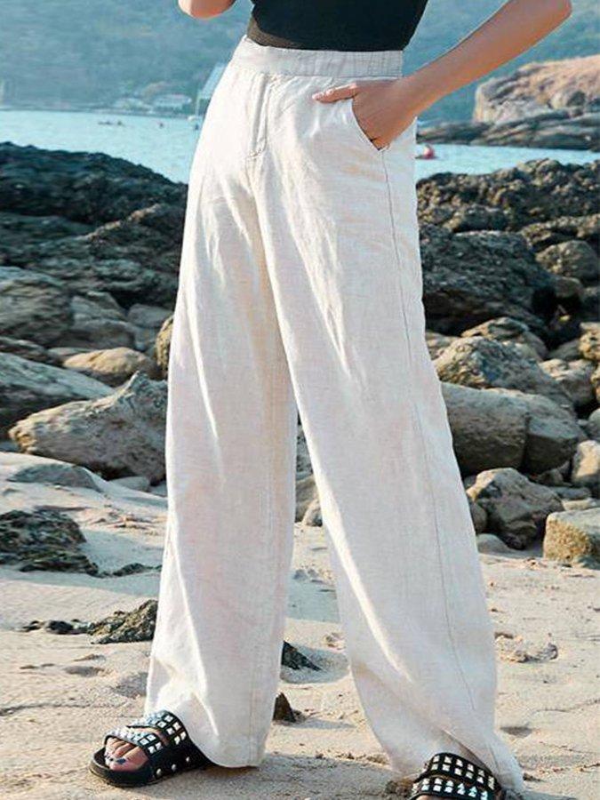 Lightweight Wide-Leg High-Waist Pants for Women
