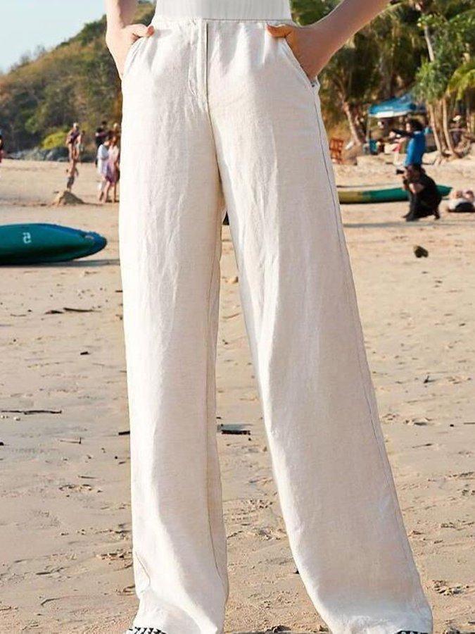 Lightweight Wide-Leg High-Waist Pants for Women