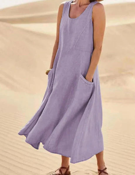 Josephine Dress | Sleeveless Cotton Linen Summer Dress
