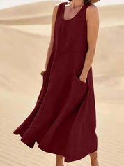 Josephine Dress | Sleeveless Cotton Linen Summer Dress