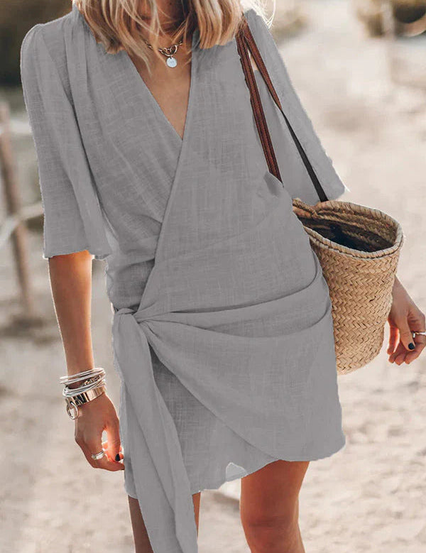 Katherine Dress | Knotted Wrap Mini Dress