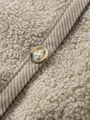 Gilet teddy pour femmes, chaud et doux avec boutons et poches