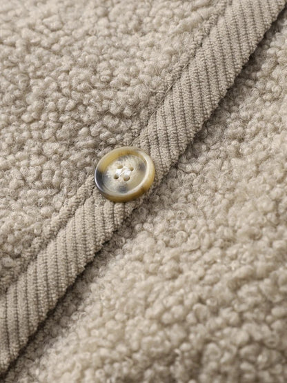 Teddy Vest Dames Warm en Zacht met Knopen en Zakken