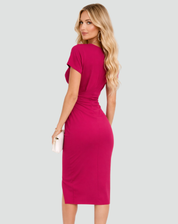 Cocktail Midi Jurk Voor Dames Met V Hals En Split