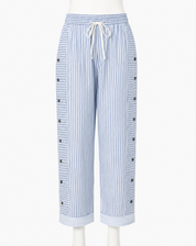 Summer Striped Pants for Women with Straight Legs
