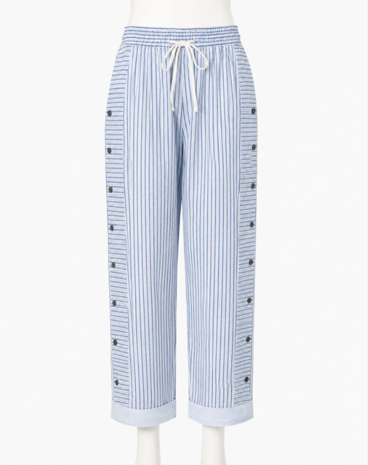 Summer Striped Pants for Women with Straight Legs