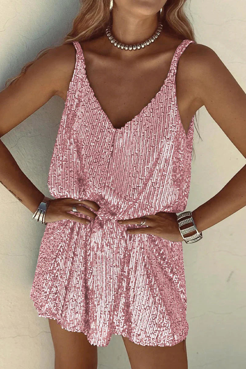 Kristy Dress | Sleeveless Sequins Mini Dress