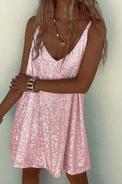 Kristy Dress | Sleeveless Sequins Mini Dress