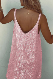 Kristy Dress | Sleeveless Sequins Mini Dress