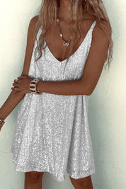 Kristy Dress | Sleeveless Sequins Mini Dress