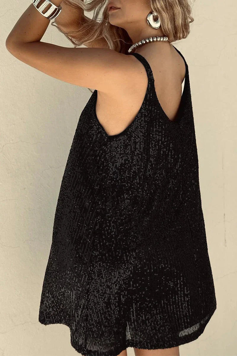 Kristy Dress | Sleeveless Sequins Mini Dress