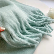 Warm Elegant Winter Scarf with Stylish Fringes for Women