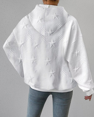 Casual Witte Gebreide Hoodie Vrouwen