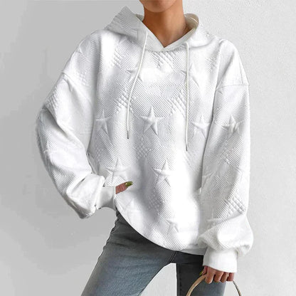 Casual Witte Gebreide Hoodie Vrouwen
