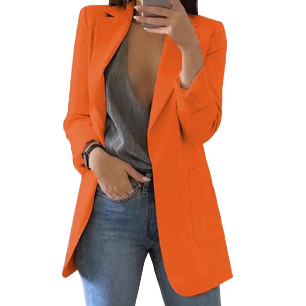 Lange Blazer Vrouwen met Klassieke Revers