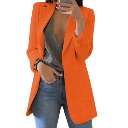 Lange Blazer Vrouwen met Klassieke Revers