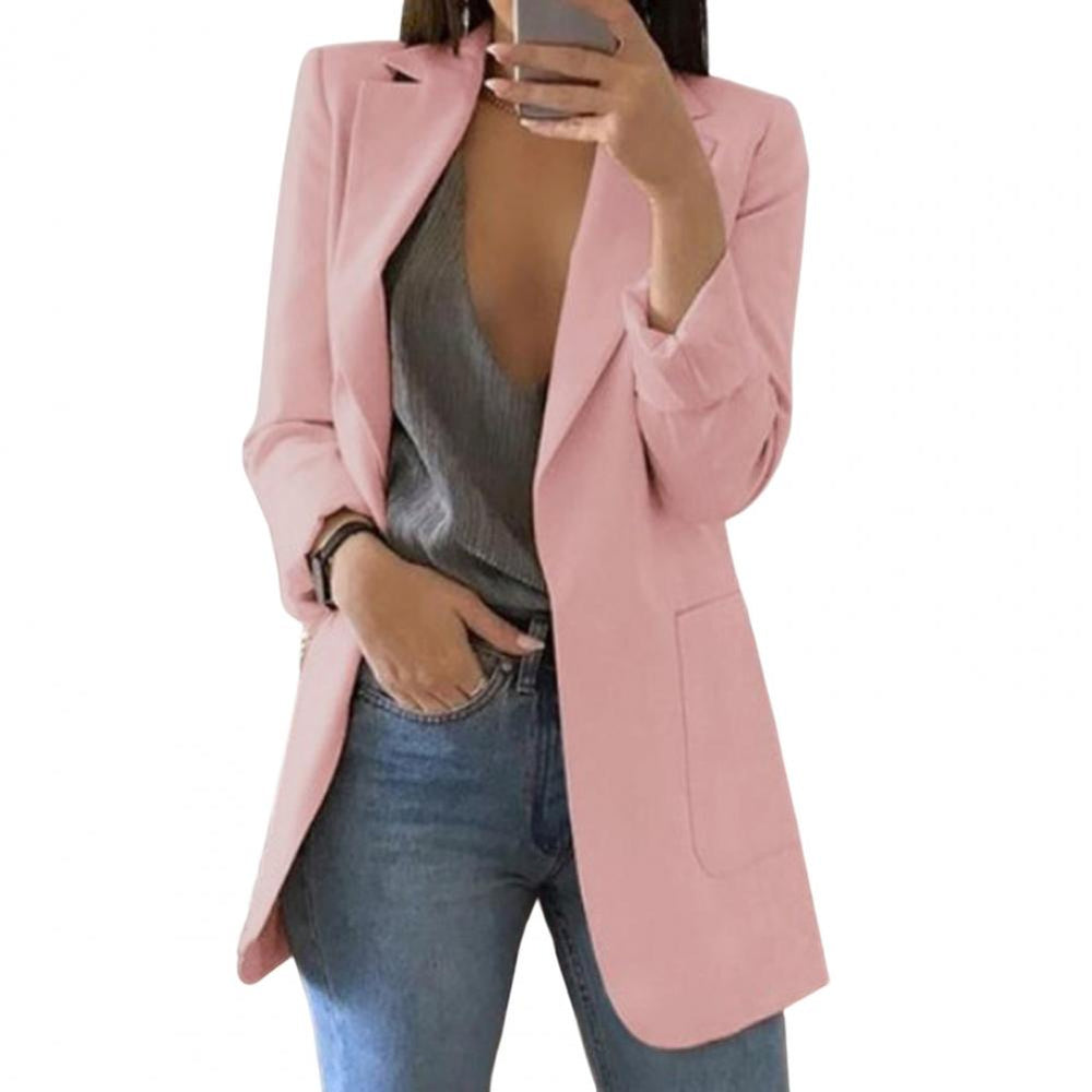 Lange Blazer Vrouwen met Klassieke Revers