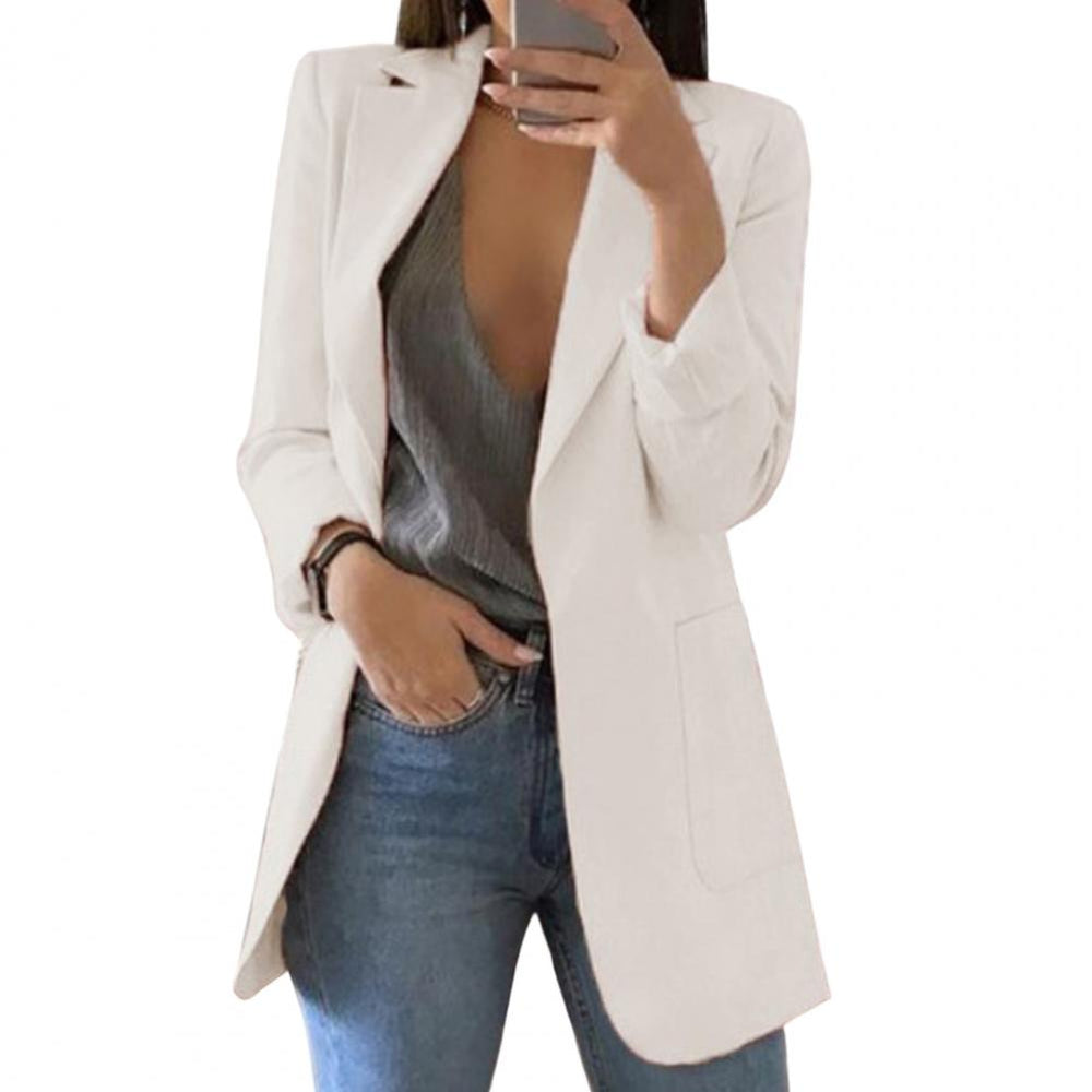 Lange Blazer Vrouwen met Klassieke Revers