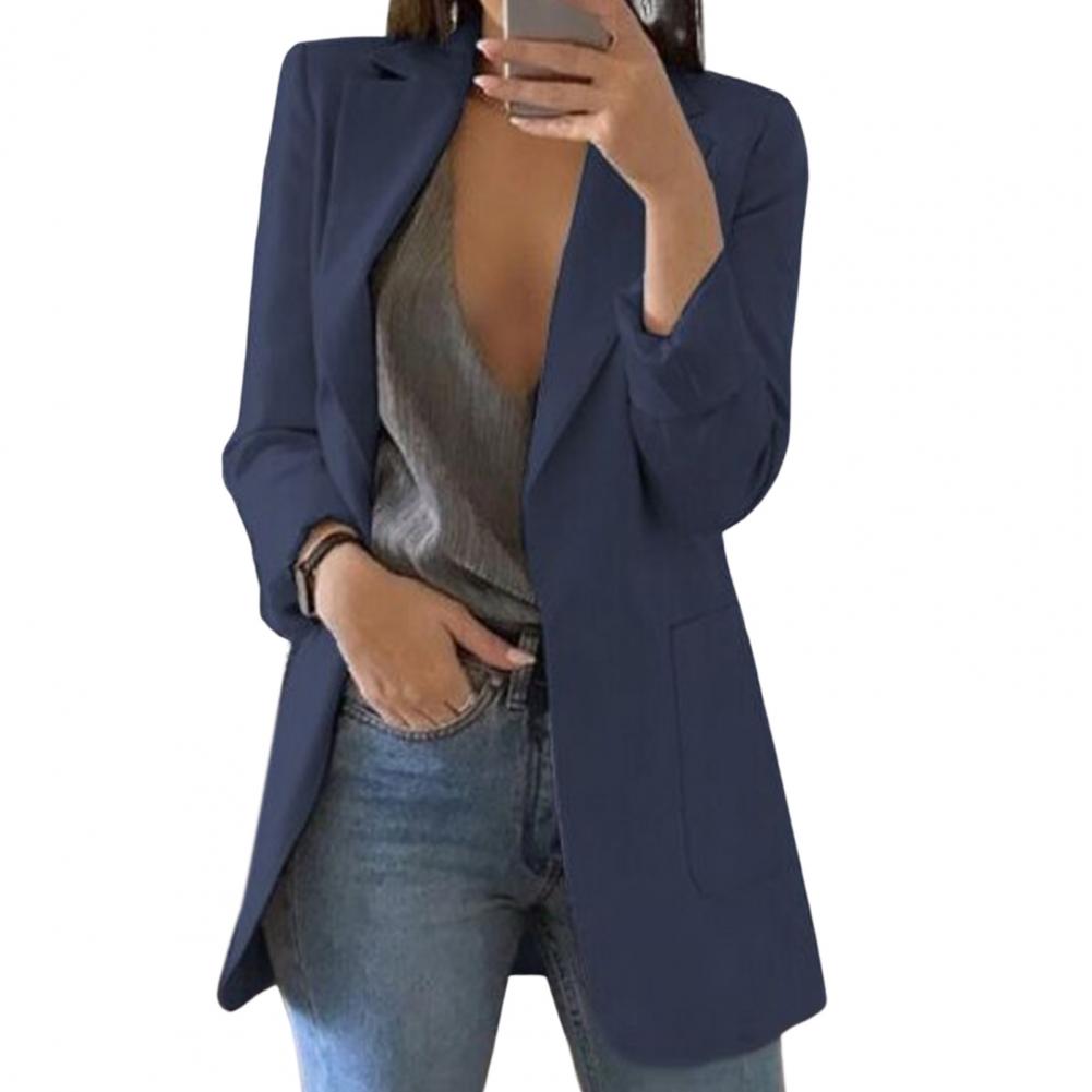 Lange Blazer Vrouwen met Klassieke Revers