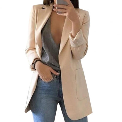 Lange Blazer Vrouwen met Klassieke Revers