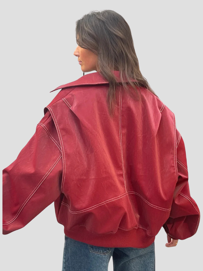 Eliza - Trendy oversized leren jas